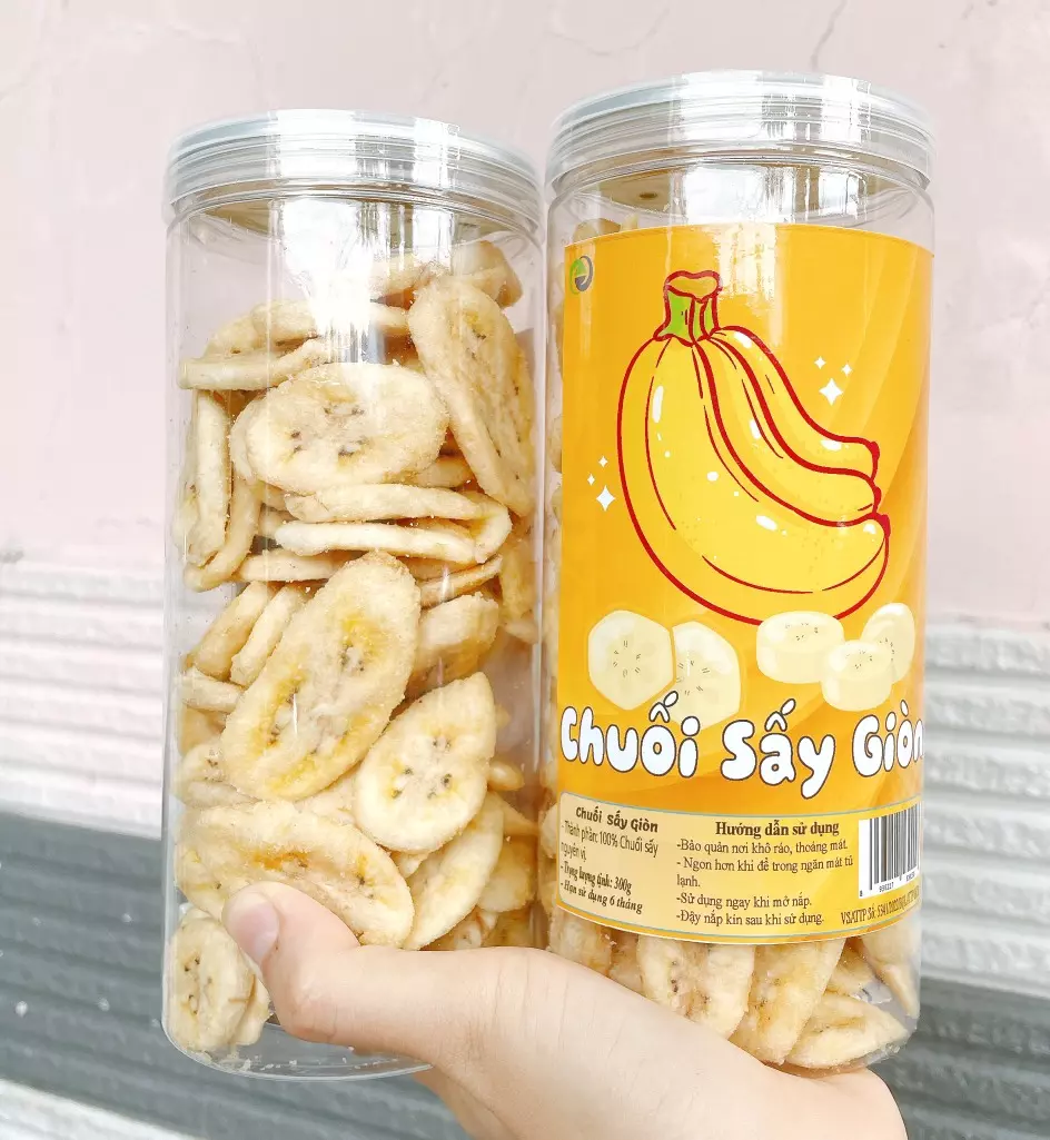 Chuối Sấy Giòn Giá Sỉ hũ 300g 4 Chuối Sấy Giòn Giá Sỉ hũ 300g - Image 4