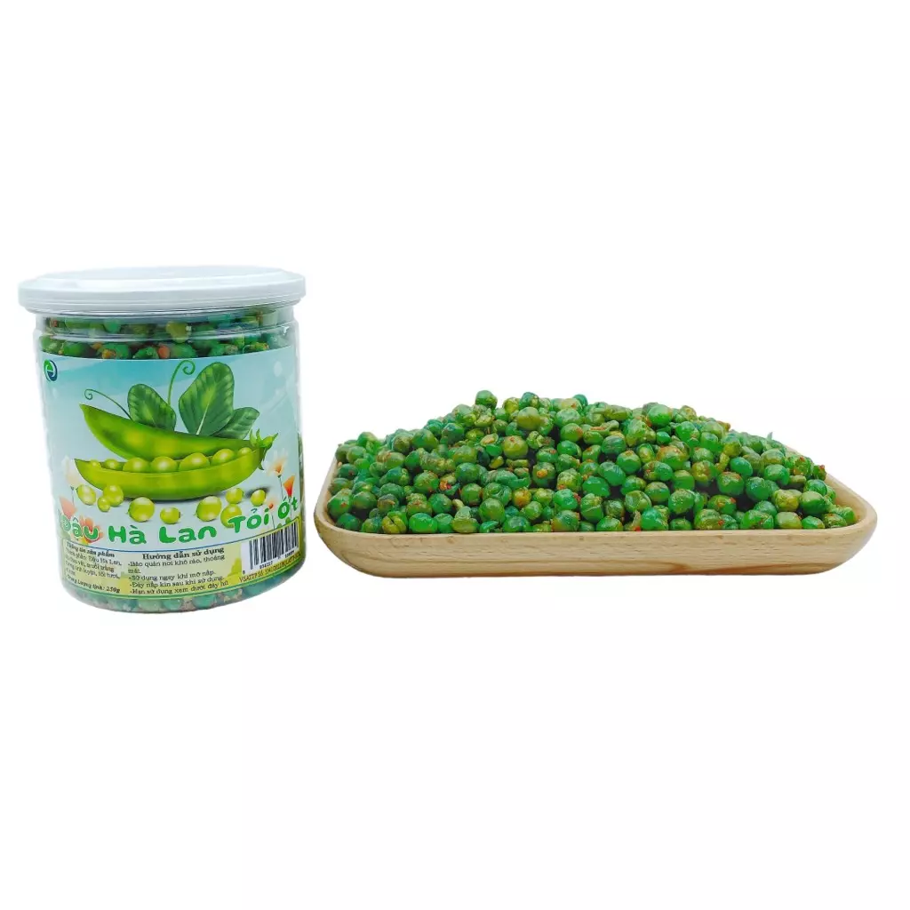Đậu Hà Lan Tỏi Ớt - Món Ăn Vặt Giòn Ngon, Đậm Đà 250G 1 Đậu Hà Lan Tỏi Ớt