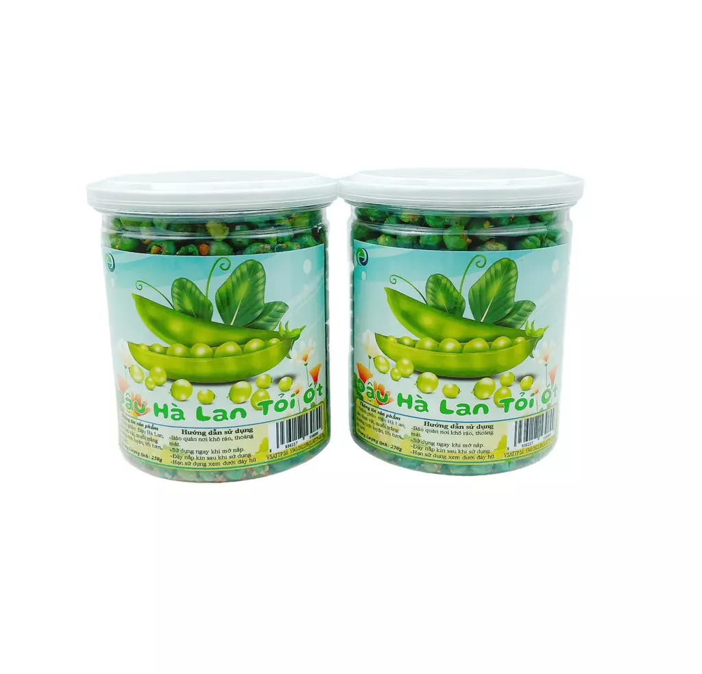 Đậu Hà Lan Tỏi Ớt - Món Ăn Vặt Giòn Ngon, Đậm Đà 250G 3 Đậu Hà Lan Tỏi Ớt