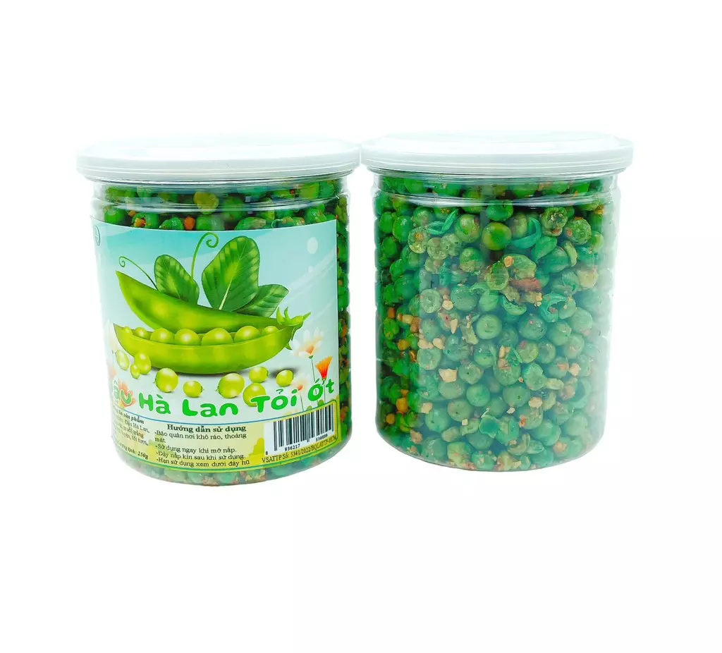 Đậu Hà Lan Tỏi Ớt - Món Ăn Vặt Giòn Ngon, Đậm Đà 250G 2 Đậu Hà Lan Tỏi Ớt