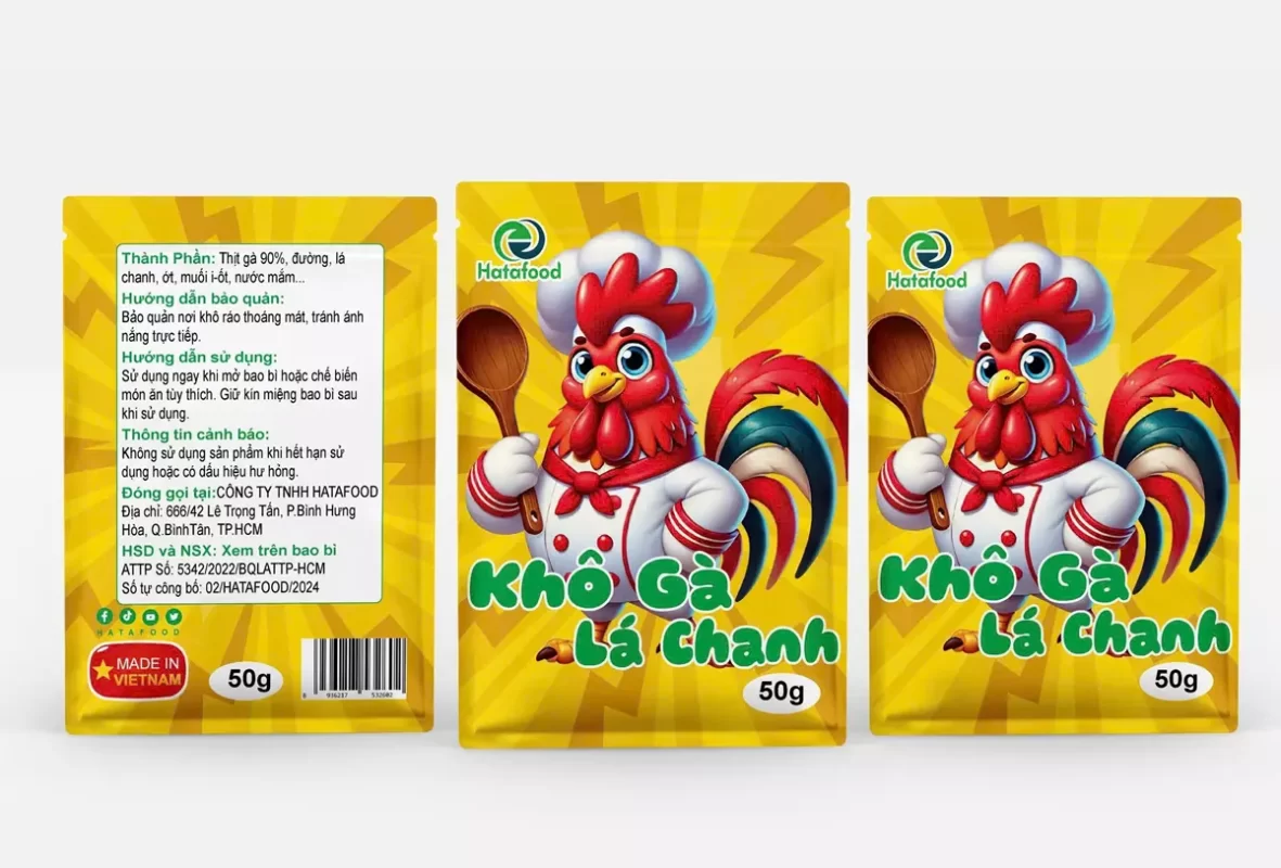 Khô Gà Lá Chanh Gói 50g Hatafood | Giá Sỉ Tận Xưởng, OEM Thương Hiệu 22 Khô gà lá chanh gói 50g Hatafood