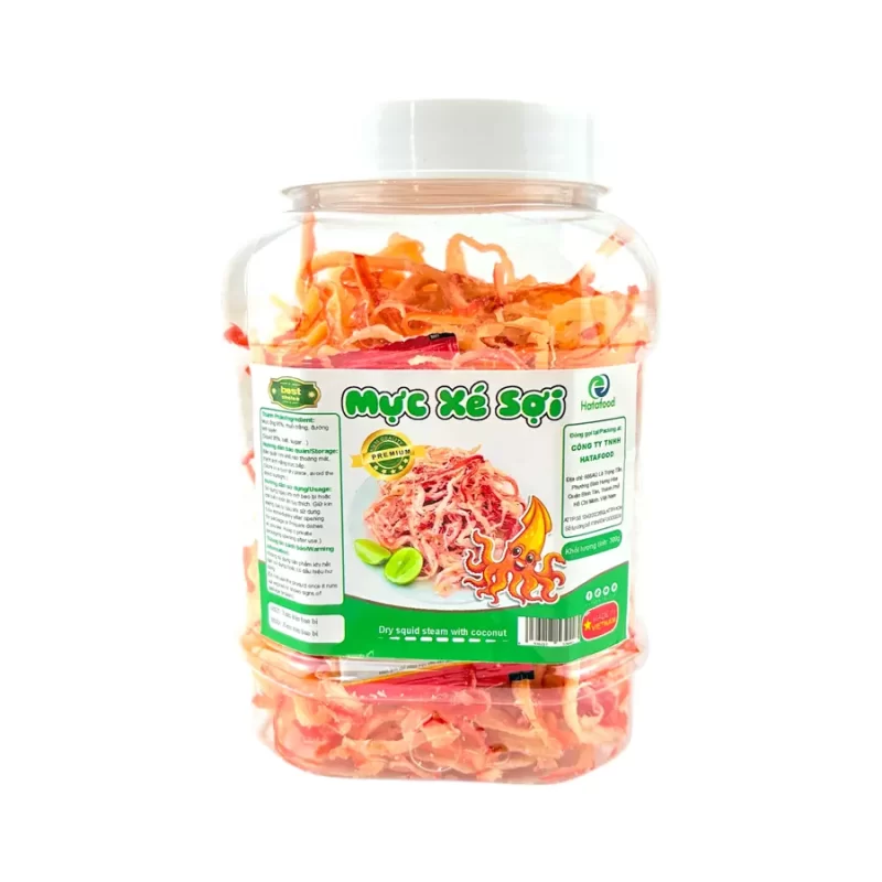 Mực Xé Sợi Hấp Nước Dừa Hũ 300gr