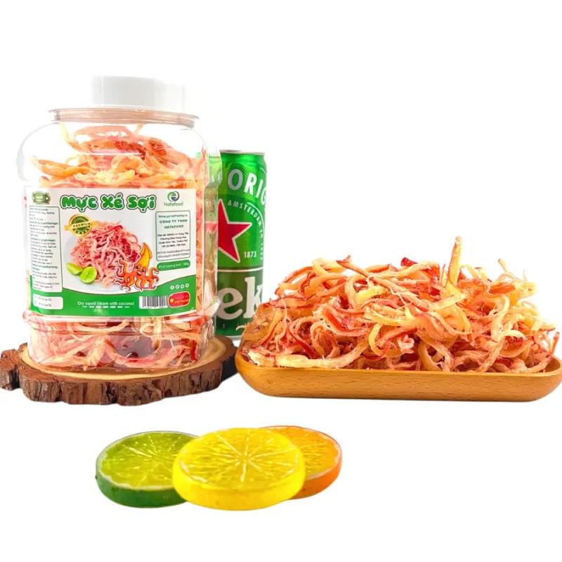 Mực Xé Sợi Hấp Nước Dừa Hũ 300gr